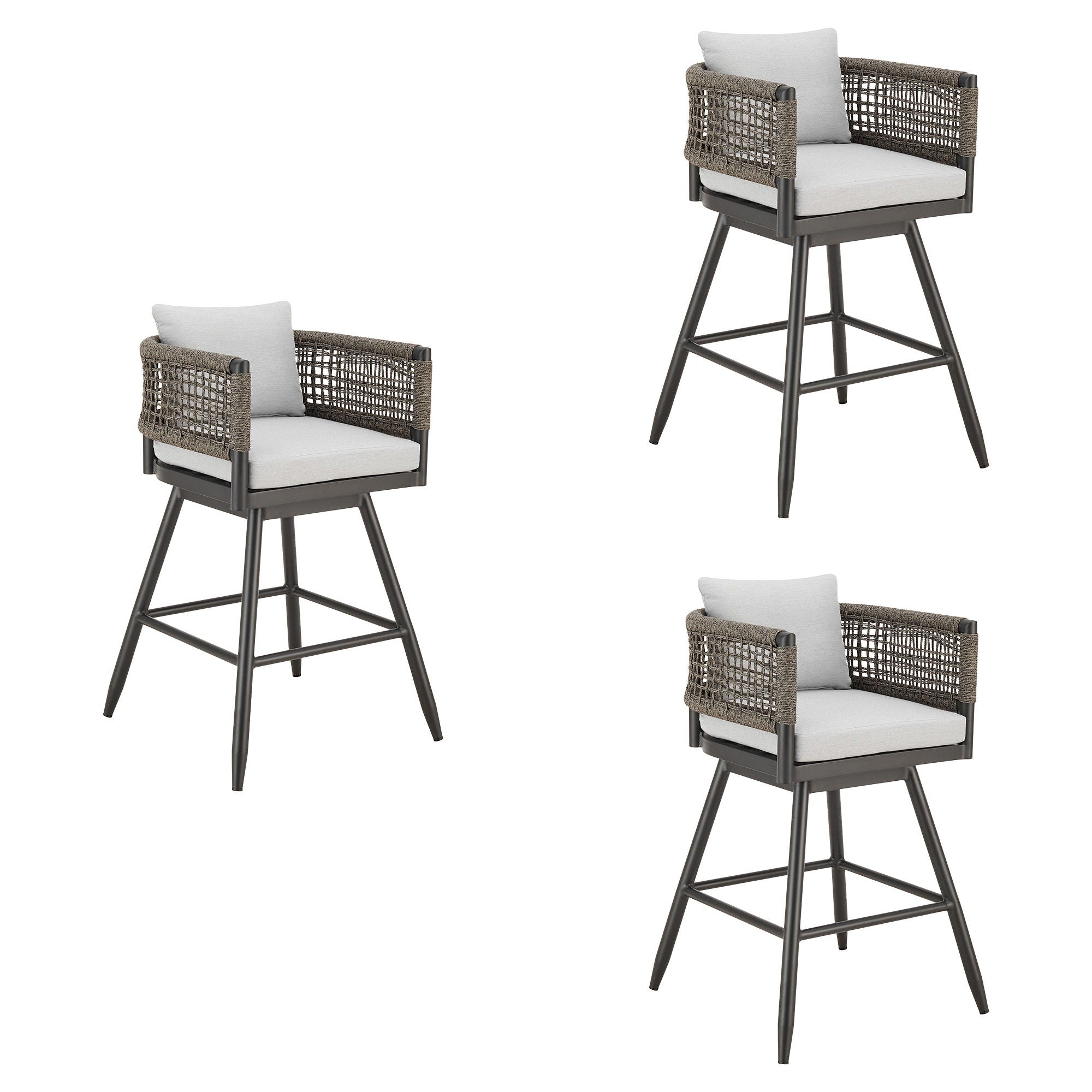 Alegria - Outdoor Patio Swivel Bar Stool Set