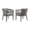Zella - Outdoor Patio Dining Chair (Set of 2) - Light Gray / Earl Gray