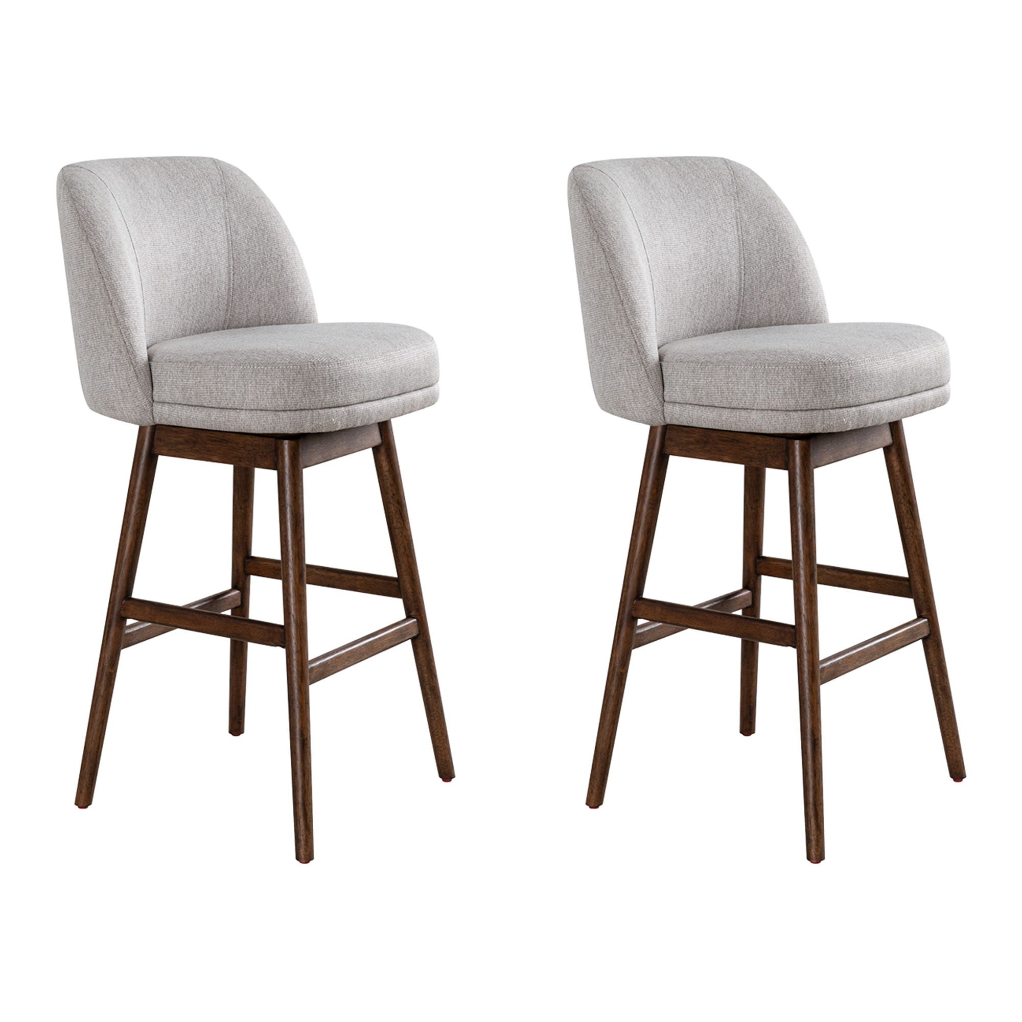 Sadie - Solid Wood Upholstered 30" Bar Height Swivel Barstool