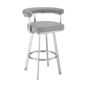 Nolagam - Swivel Bar Stool - Brushed Stainless Steel