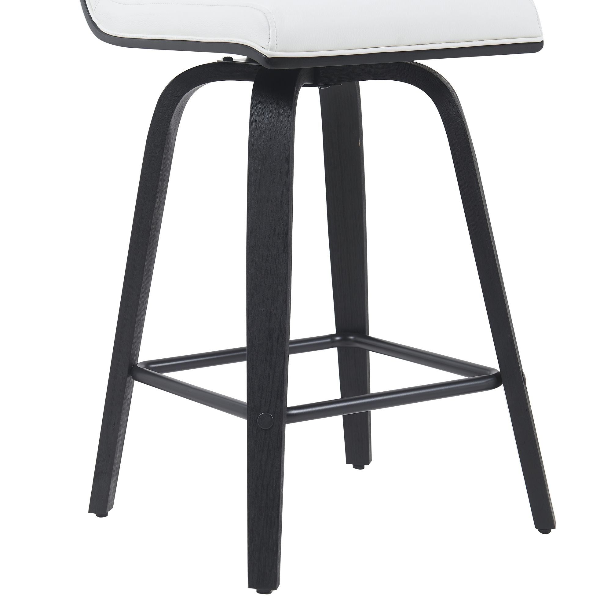 Vienna - Modern Counter Height Swivel Bar Stool - Black Brushed Wood Frame