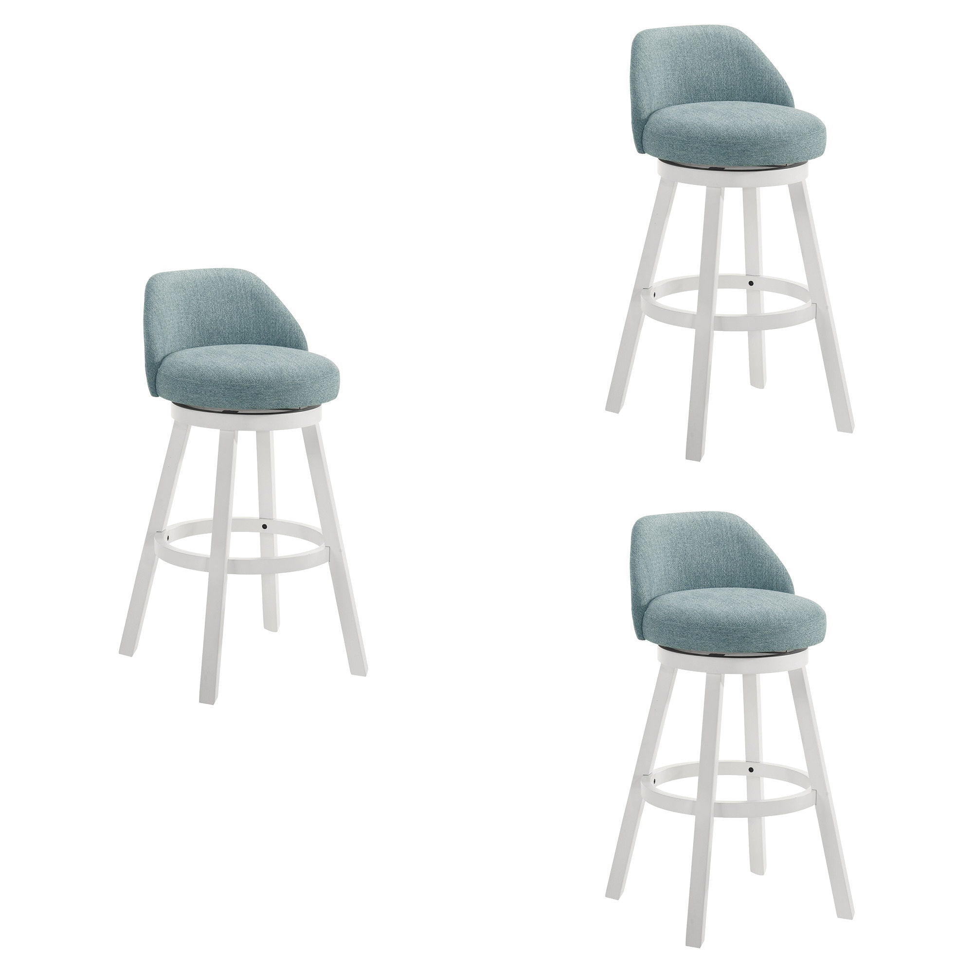 Erika - Modern Transitional Swivel Wood Bar Height Kitchen Bar Stool