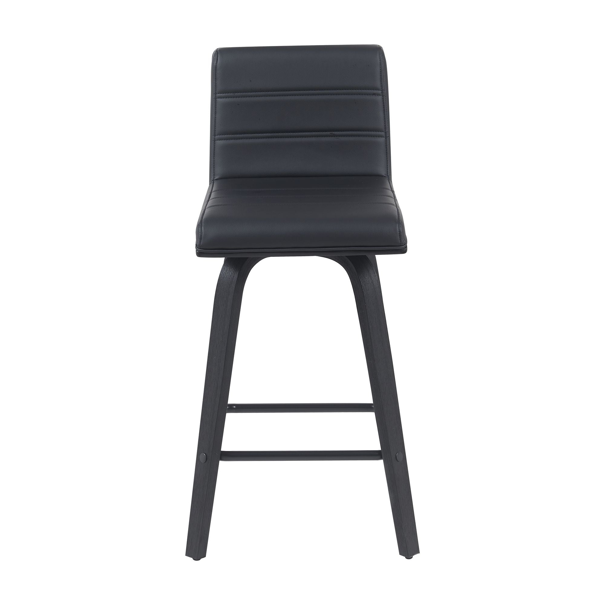 Vienna - Modern Counter Height Swivel Bar Stool - Black Brushed Wood Frame