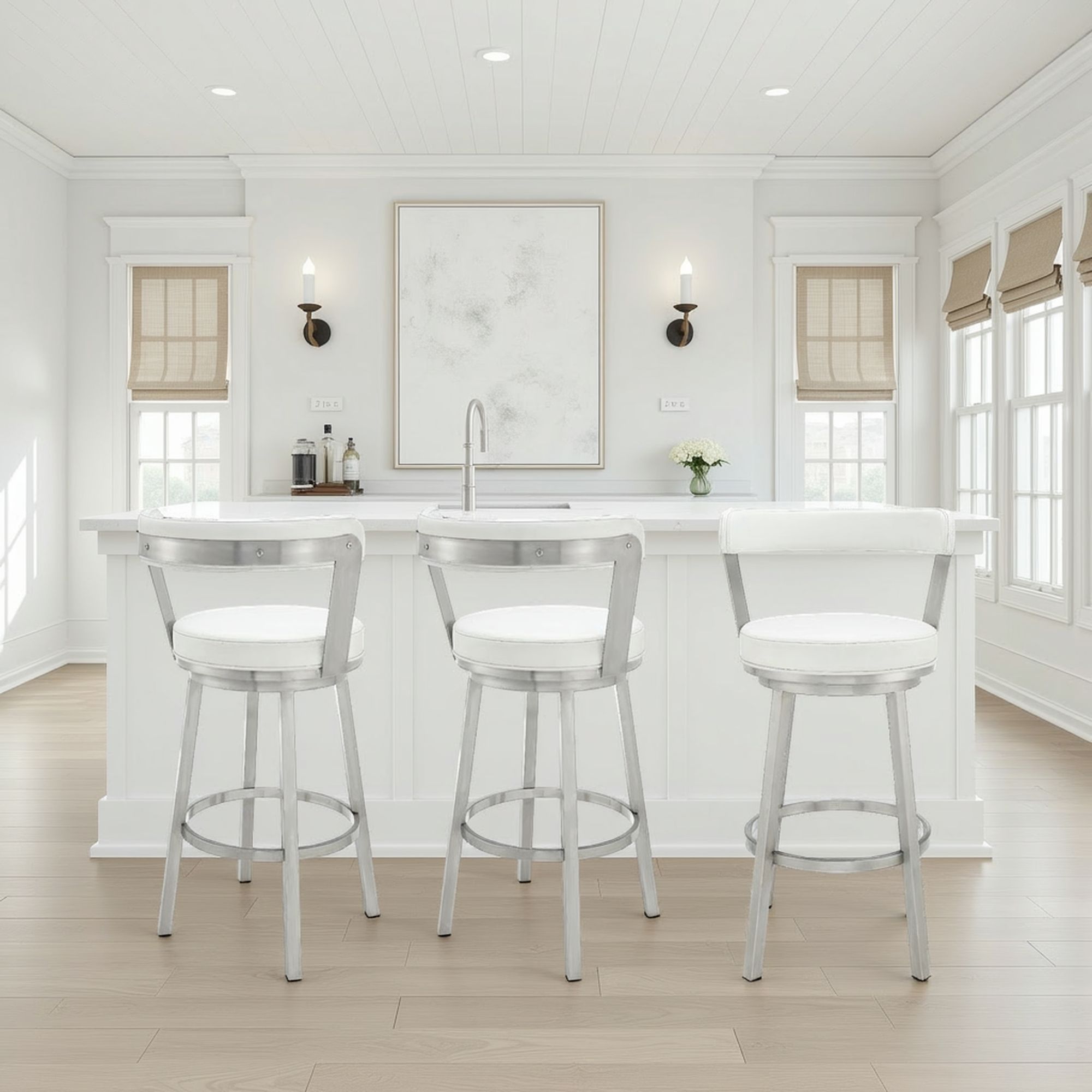 Bryant - Swivel Bar Stool With Silver Frame