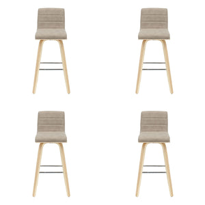 Vienna - 39.5" Swivel Bar Height Square Back Wood Bar Stool With Faux Leather Seat