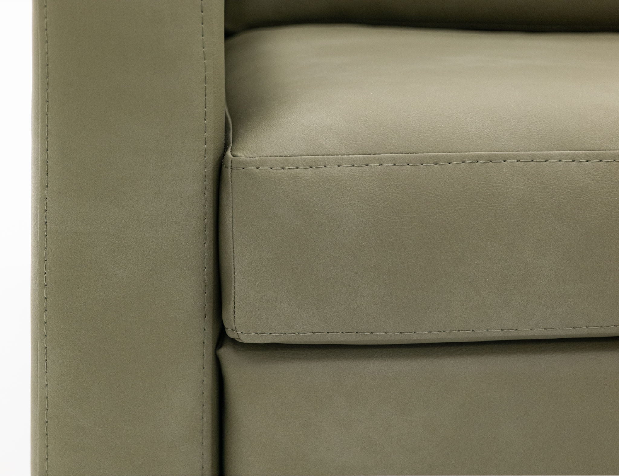 Natural Teca - Armchair - Olive Green