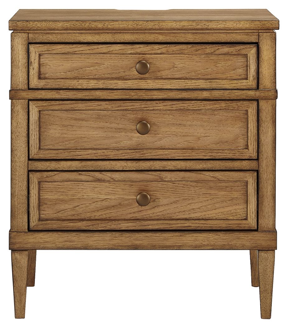 Sharlance - Three Drawer Night Stand - Brown