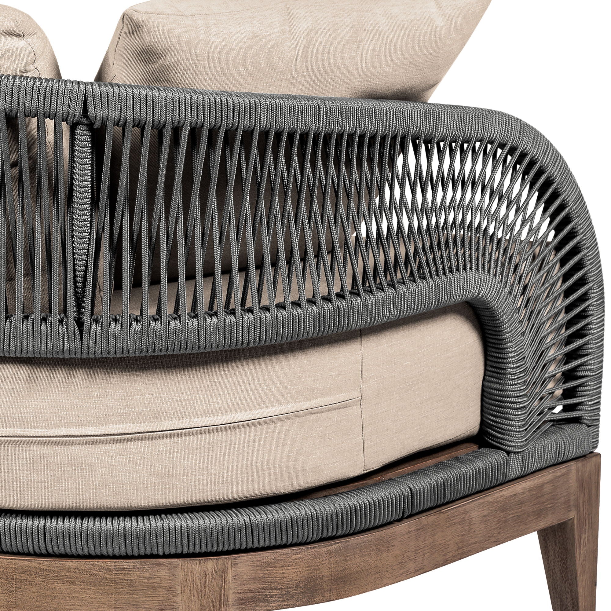 Orbit - Outdoor Patio Sofa - Weathered Eucalyptus / Taupe