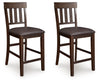 Haddigan - Upholstered Barstool (Set of 2) - Dark Brown