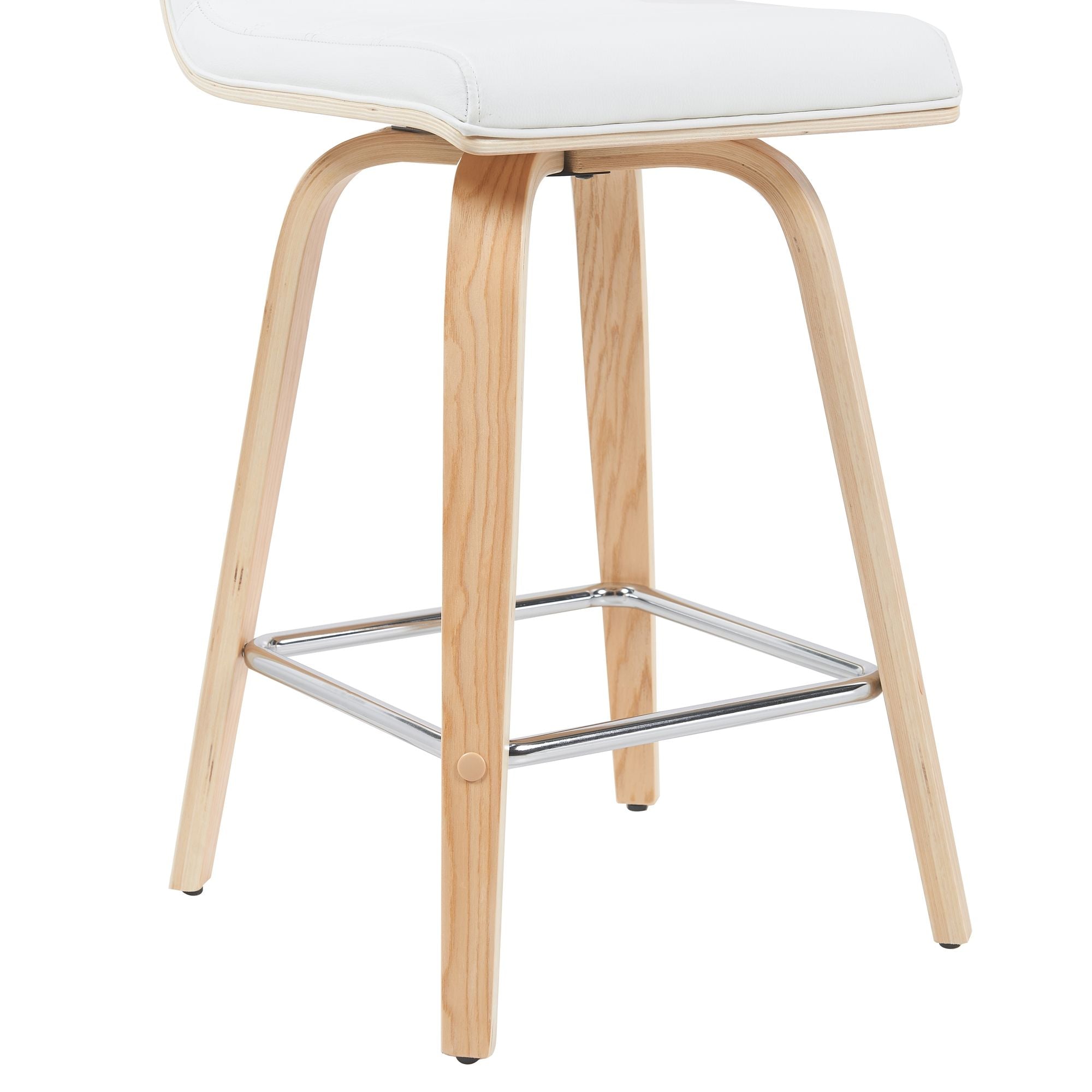 Vienna - Modern Counter Height Swivel Bar Stool - Patterned Oak Wood Frame