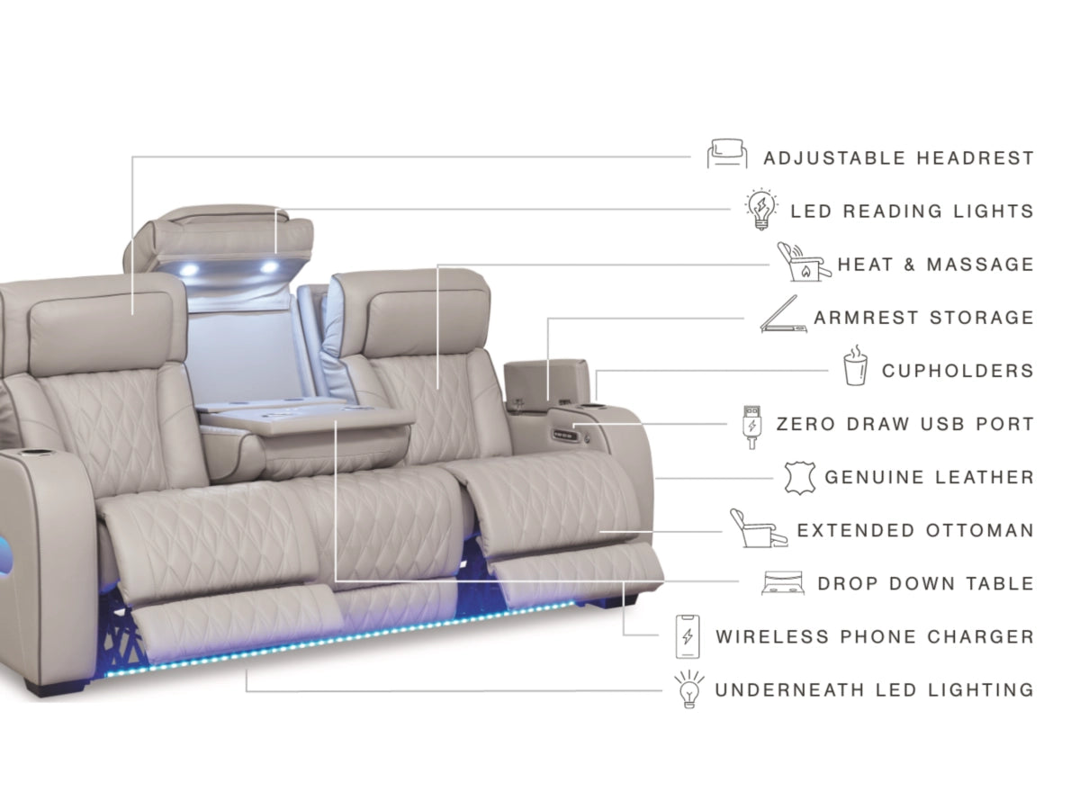 Boyington - Power Reclining Sofa With Adj Headrest #