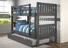 KIDS TWIN OVER TWIN BUNK BED (Trundle separate $99) (DMO 1010 -3A/3B/3C)