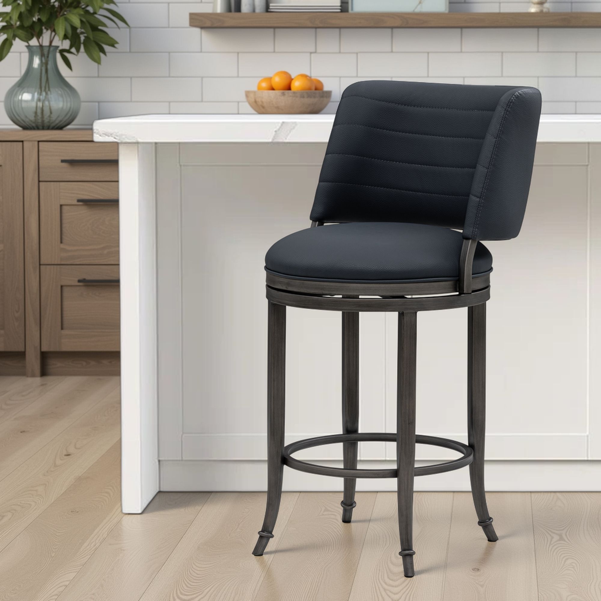 Torres - Upholstered Swivel Counter Height Barstool