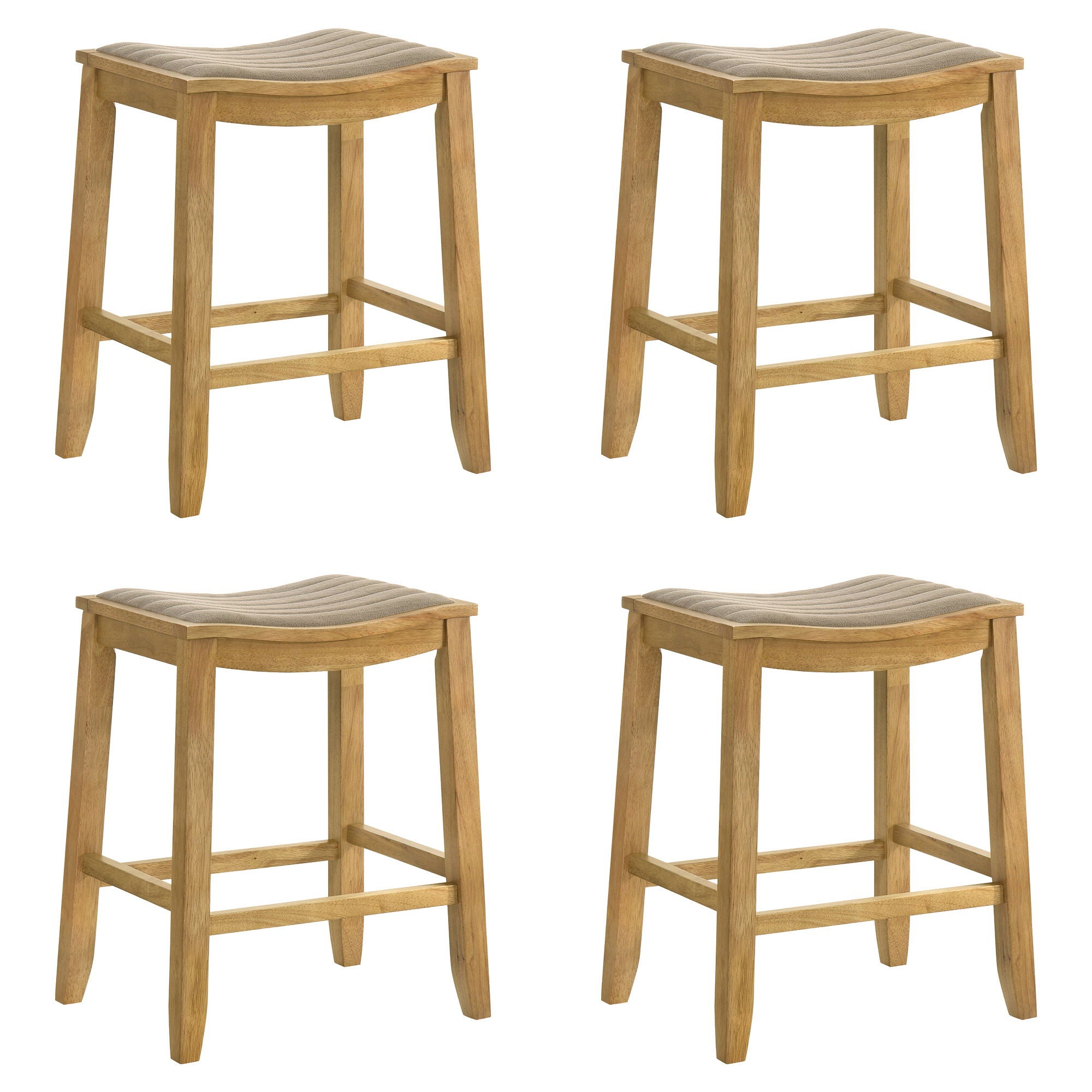 Iyani - Coastal Modern Wood Counter Height Kitchen Bar Stool