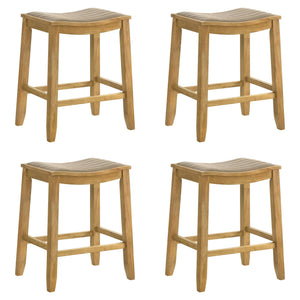Iyani - Coastal Modern Wood Counter Height Kitchen Bar Stool