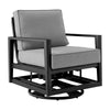 Grand - Aluminum Outdoor Swivel Glider Chair With Cushions - Black / Dark Gray