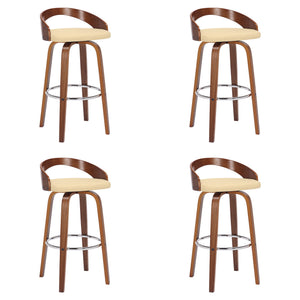 Sonia - 30" Bar Height Swivel Bar Stool - Walnut Wood