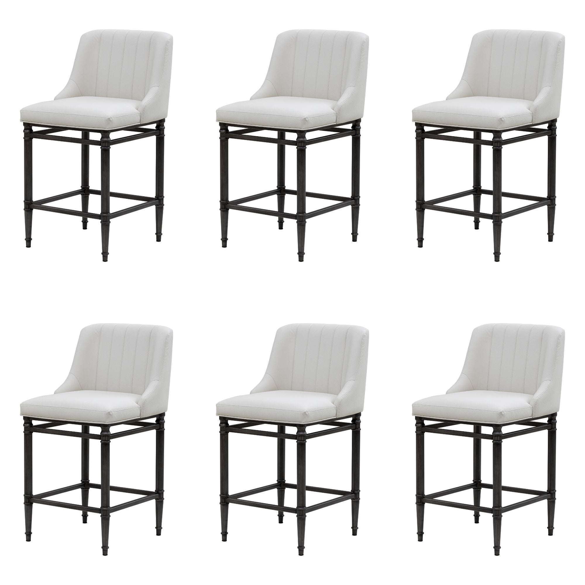 Marvin - Steel Frame Faux Leather Upholstered Counter Height Barstool