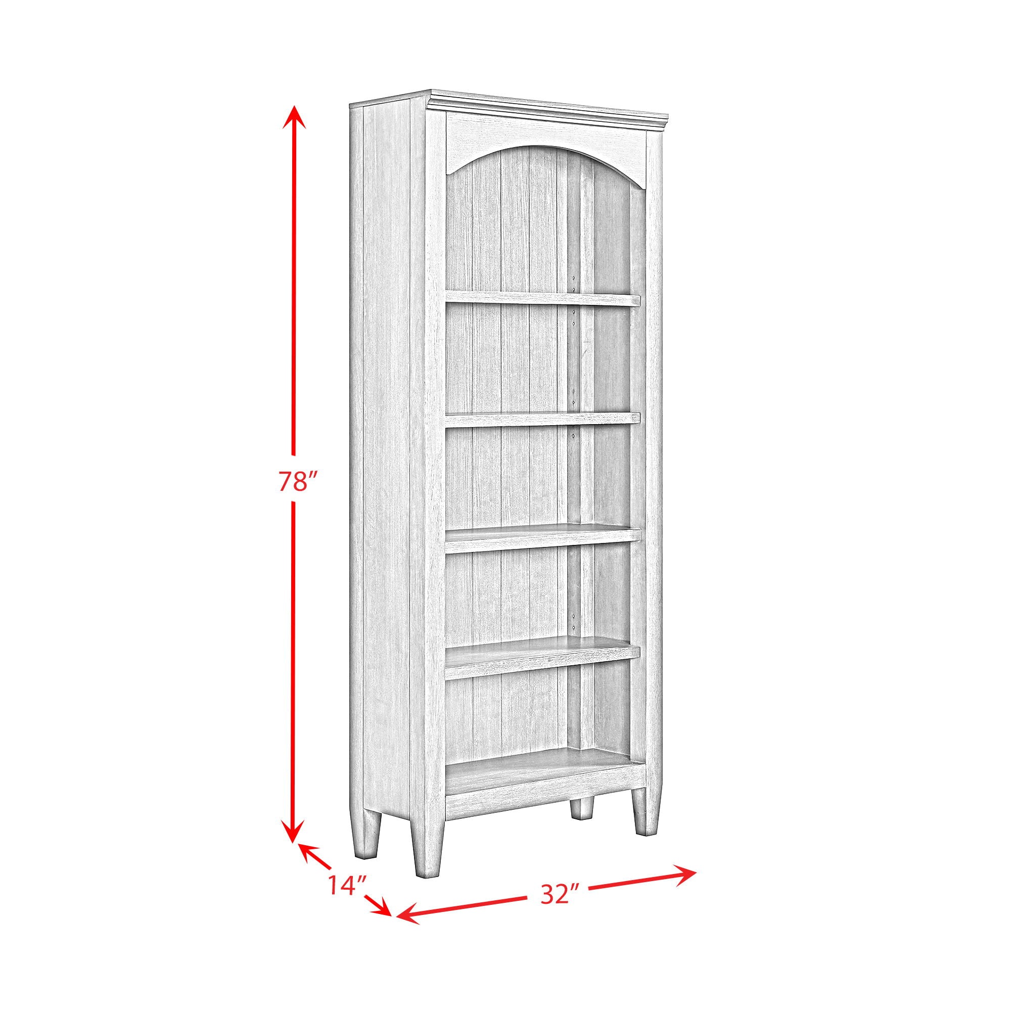 Portico - Open Bookcase - Brown Oak