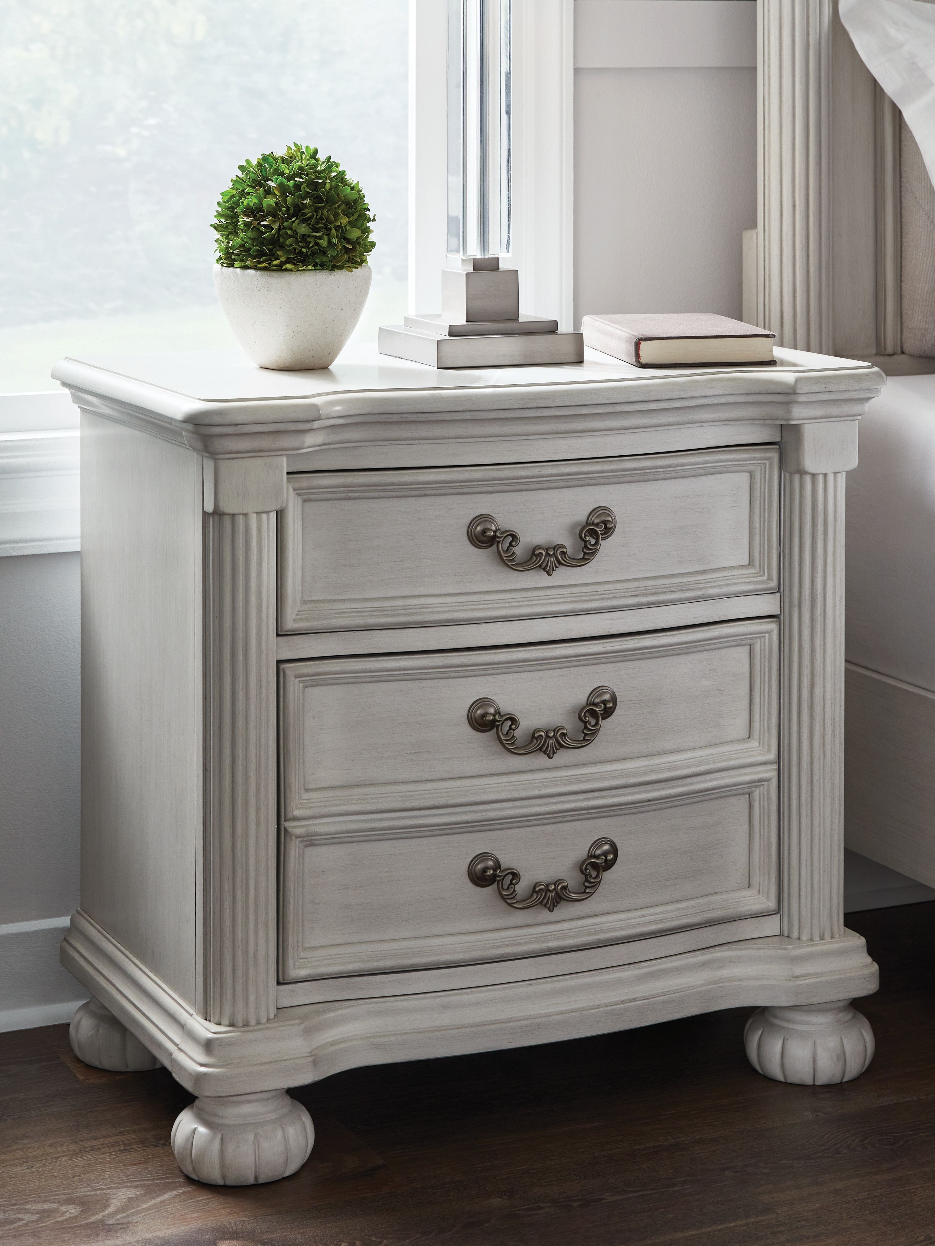 Montelaine - Three Drawer Night Stand - Antique White