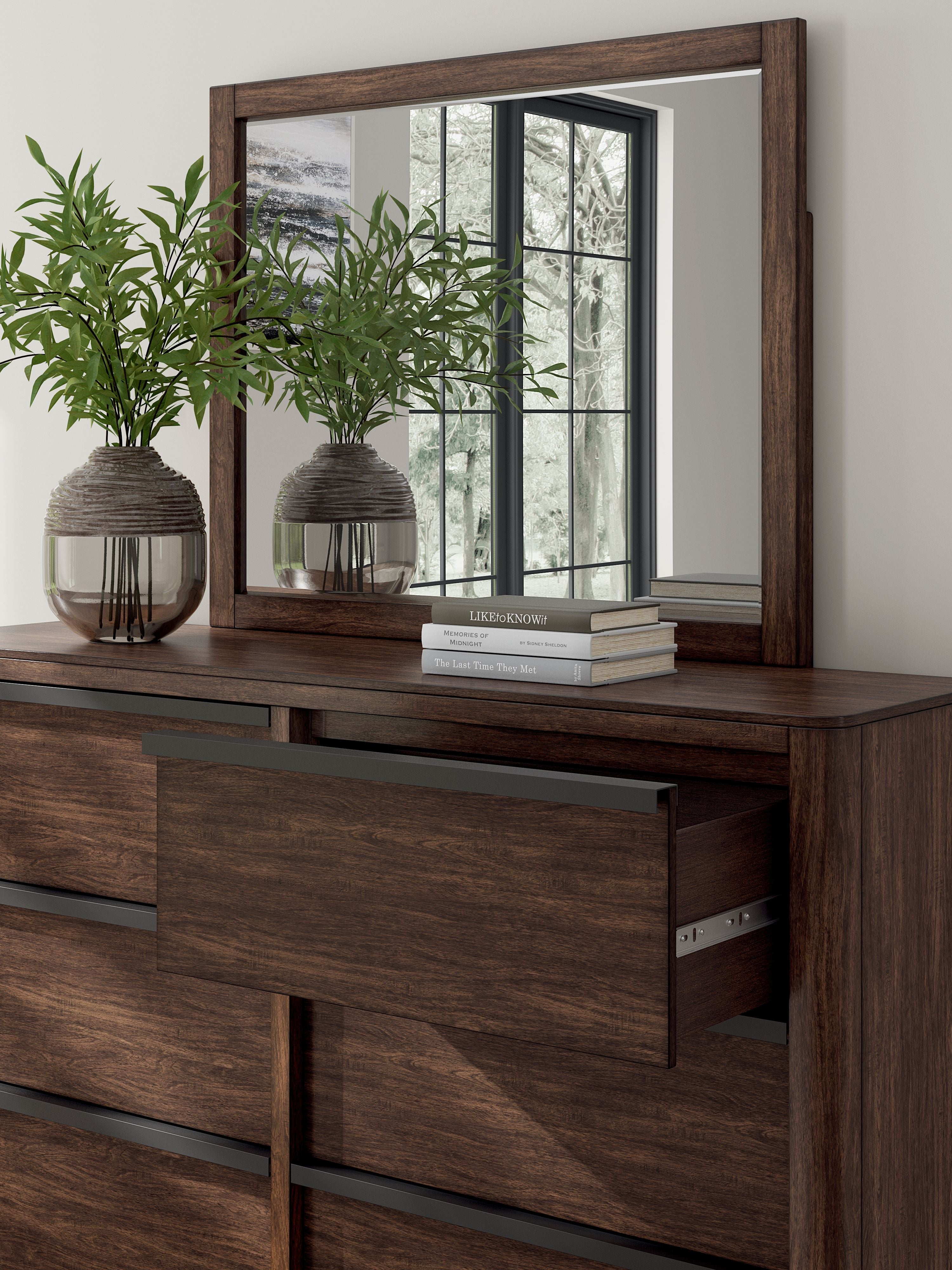 Dilenno - Dresser And Mirror - Dark Brown
