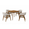 Miller - 5 Piece Set (39" Square Dining Table With 4 Arm Chairs) - Walnut / Gray