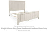 Shaybrock - King/California King Panel Headboard/Footboard/Slats - Antique White