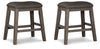 Caitbrook - Upholstered Stool (Set of 2) - Gray