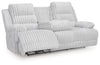 Rhines Falls - Reclining Power Sofa With Drop Down Table - Alloy