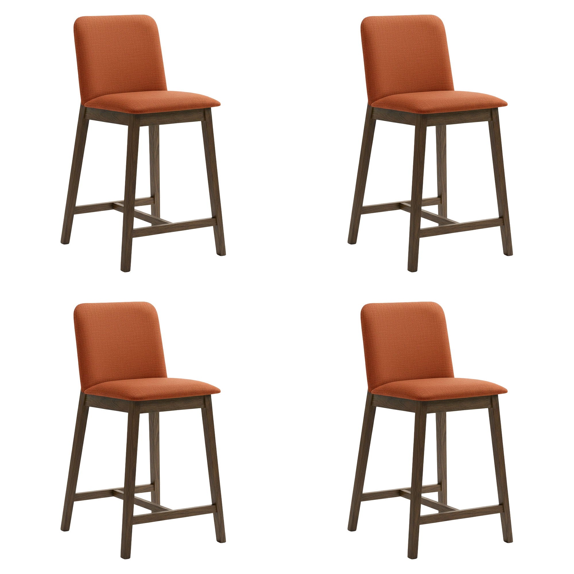 Allin - Upholstered Wood Counter Height Barstool