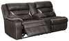 Kincord - Laf Rec Power Sofa W/Console - Midnight