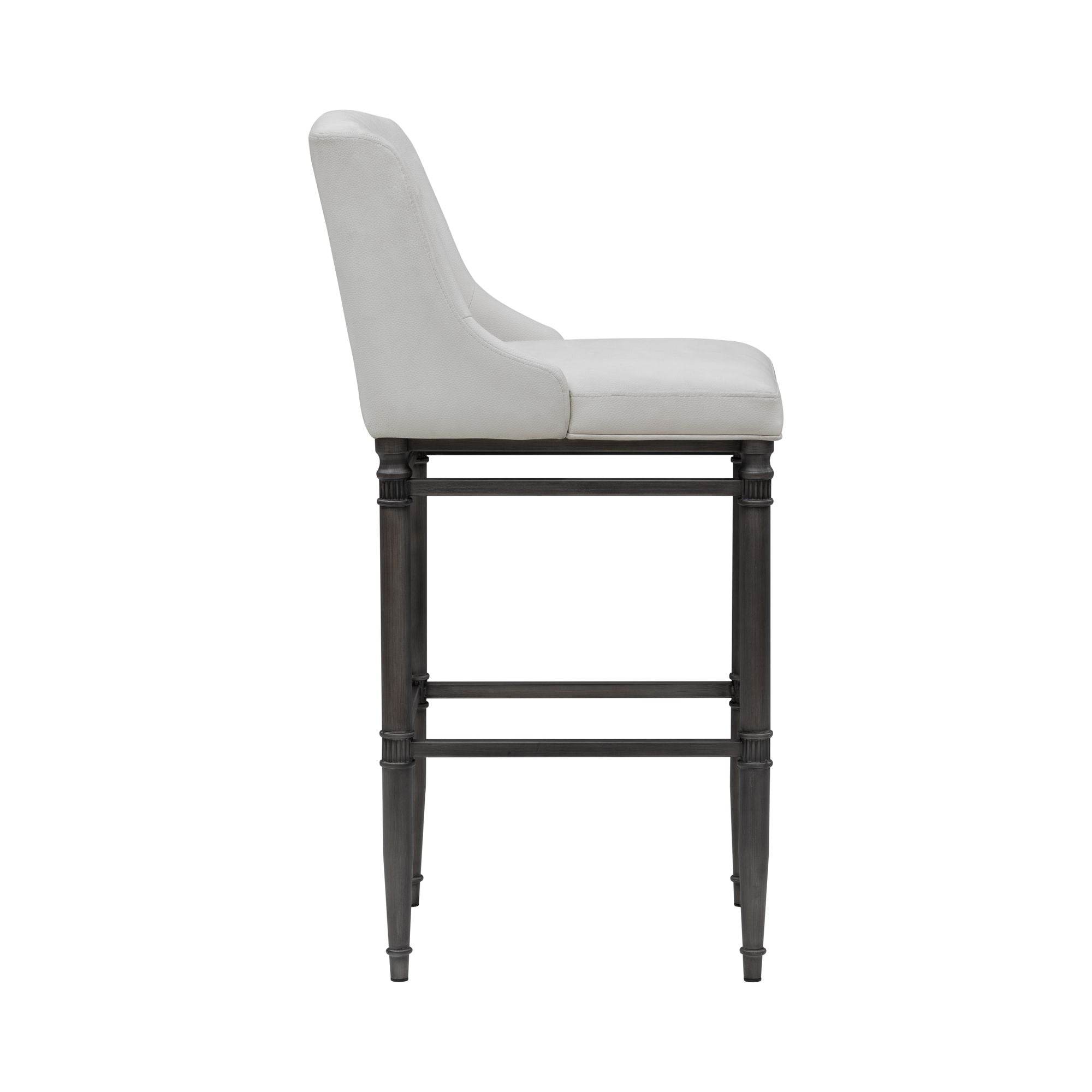 Marvin - Steel Frame Faux Leather Upholstered Bar Height Barstool