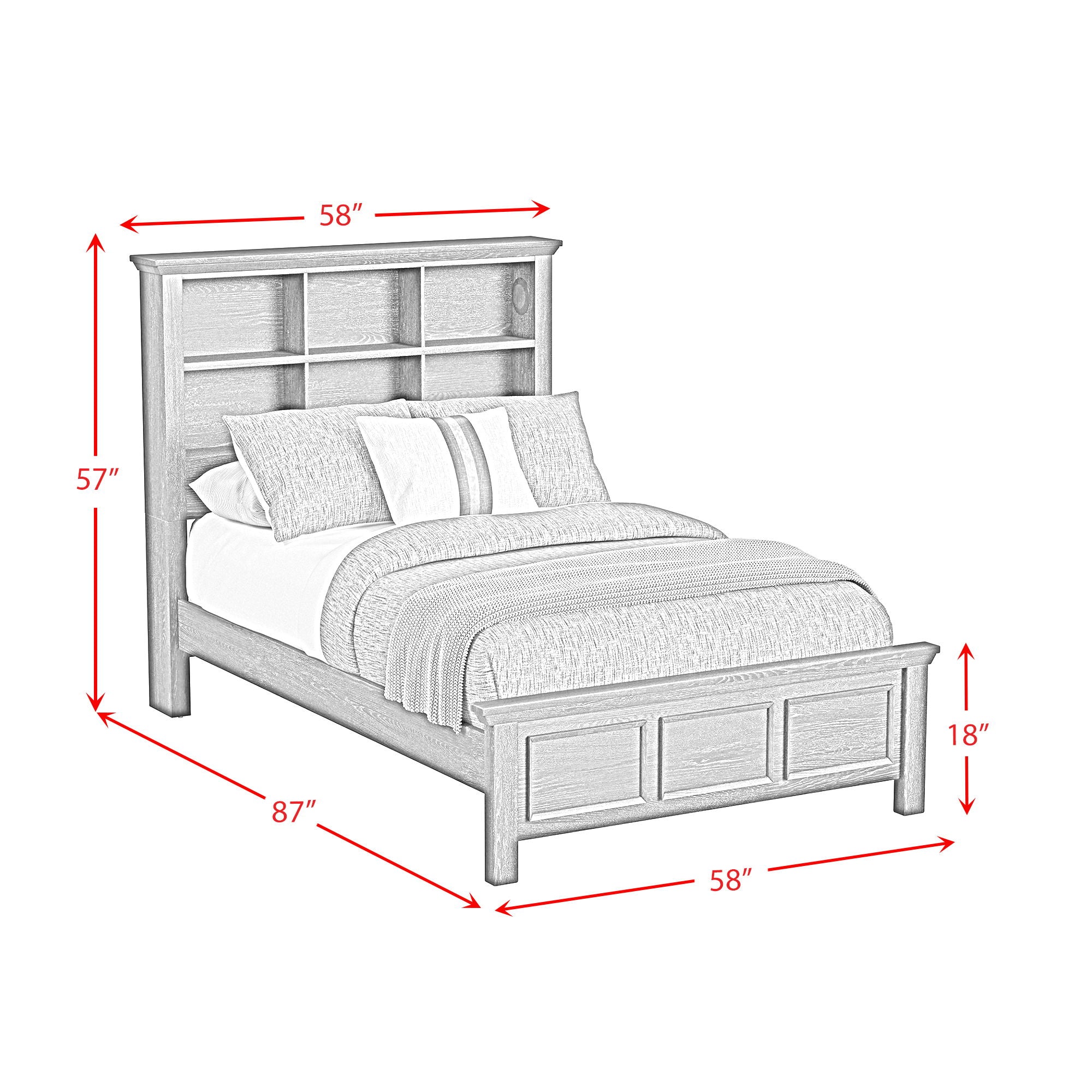 Hampton Kids - Bookcase Bedroom Set