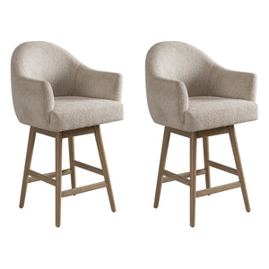 Jaxon - Solid Wood Upholstered 26" Counter Height Swivel Barstool