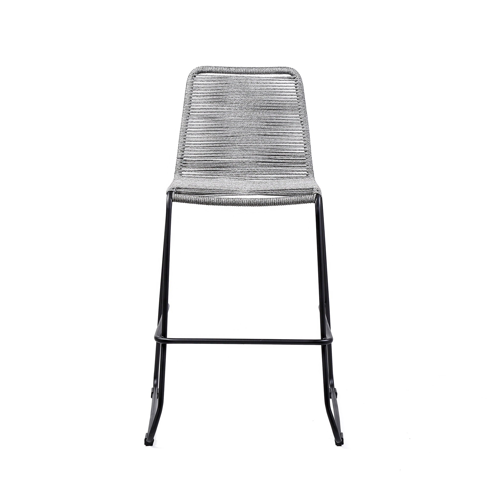 Shasta - 26" Outdoor Metal And Rope Stackable Barstool