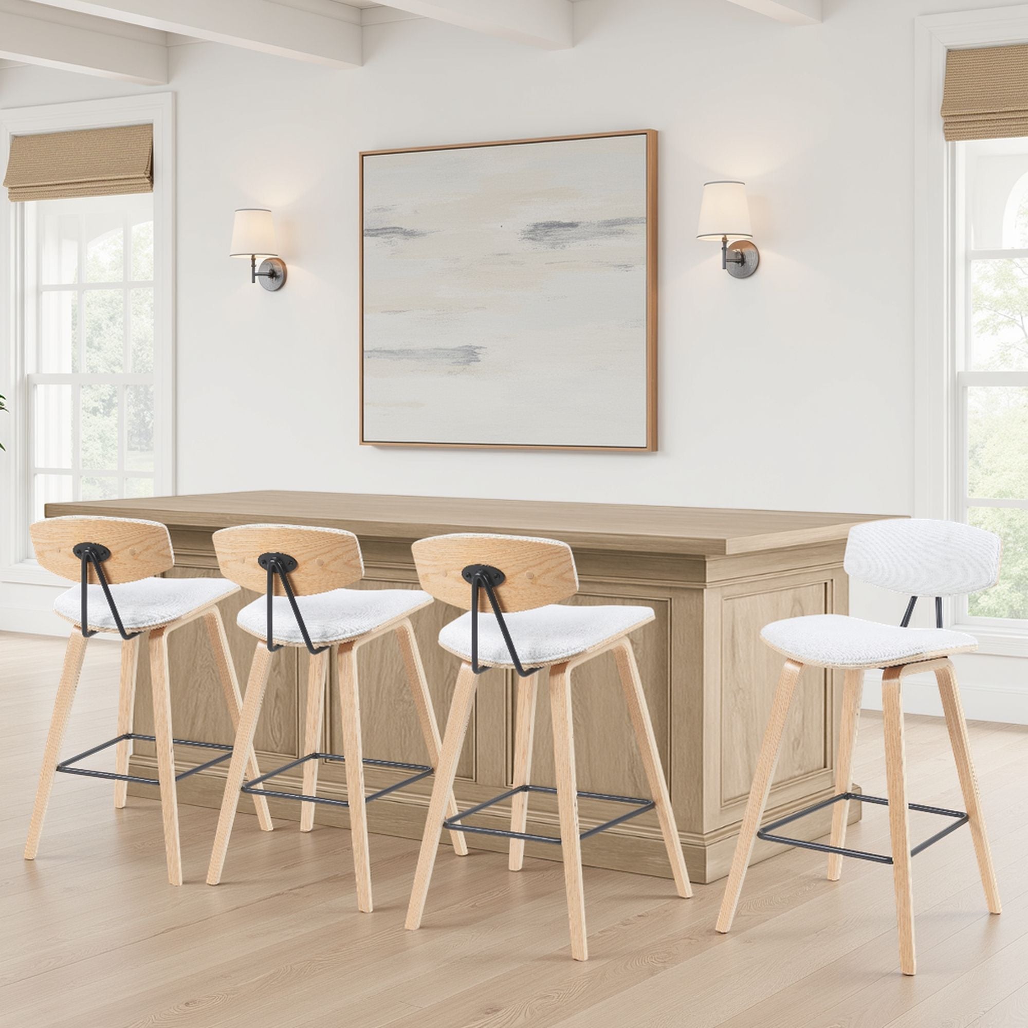 Fox - Swivel Bar Height Stool - Light Brown