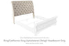 Realyn - King/Cal King UPH Sleigh HDBD - White / Brown / Beige