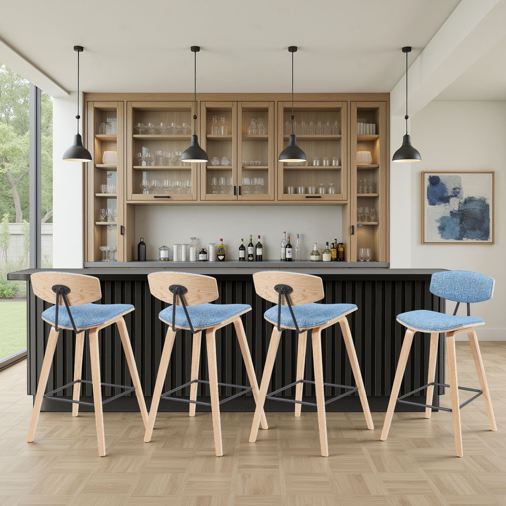 Fox - Swivel Bar Height Stool - Light Brown