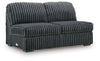 Midnight-Madness - Armless Loveseat - Gunmetal