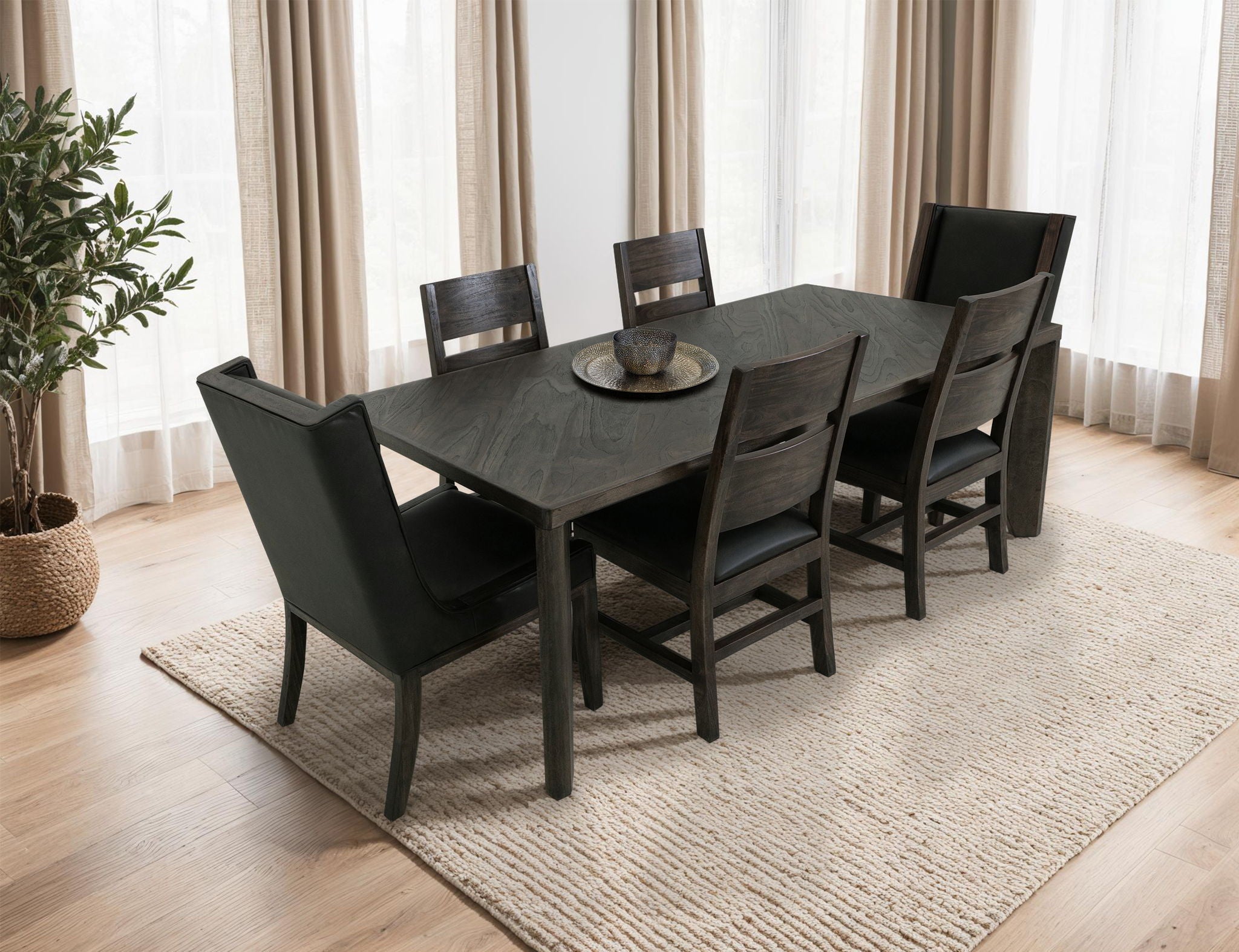 Teak - Chair (Set of 2) - Oil Black