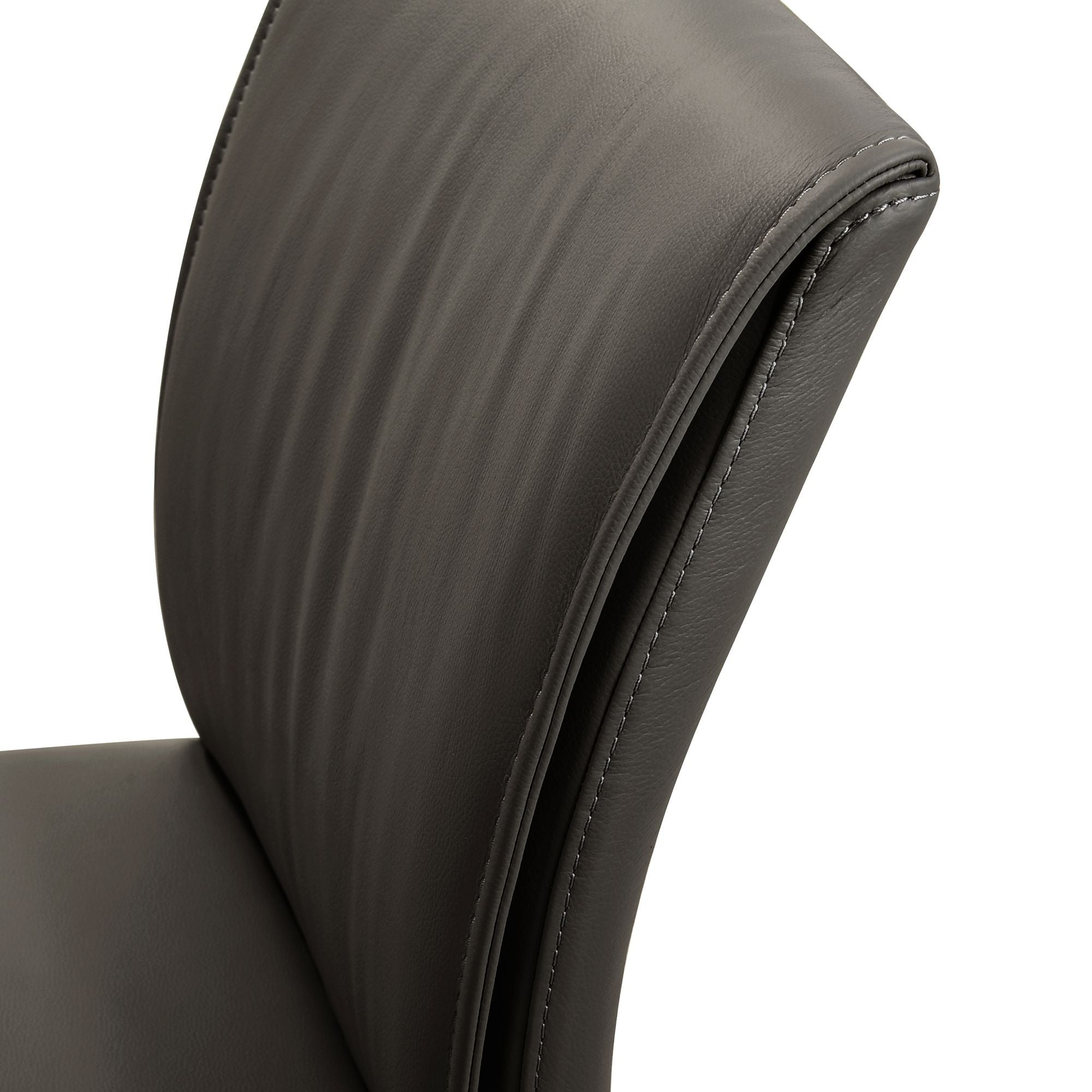 Meriam - Full Back Top Grain Leather Upholstered Metal Dining Chairs (Set of 2)