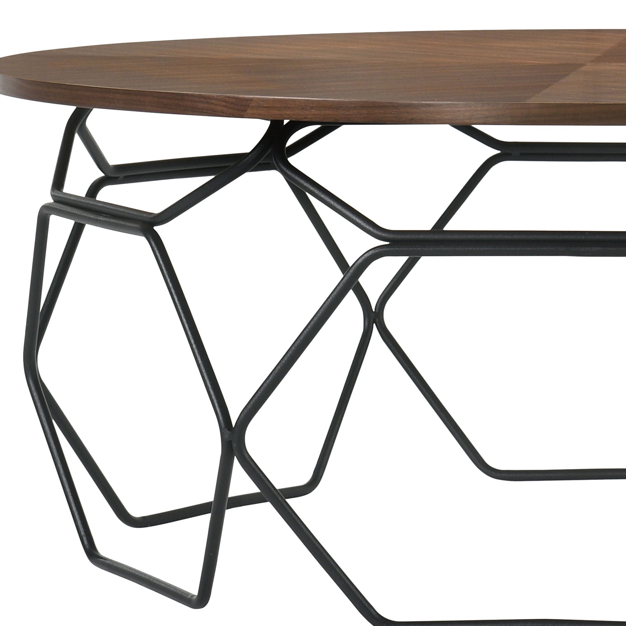 Cosmo - Walnut Veneer Coffee Table With Metal Base - Black