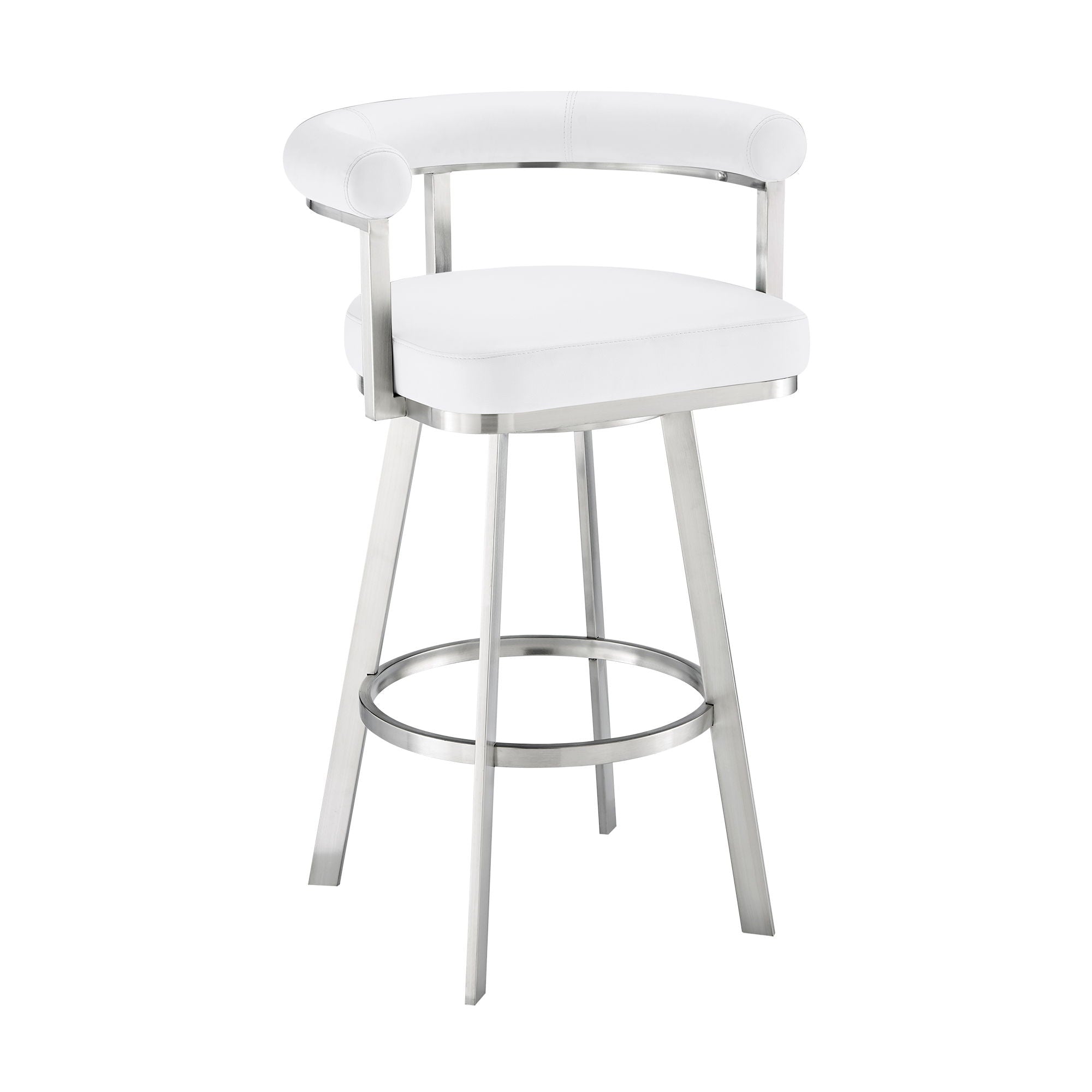 Nolagam - Swivel Bar Stool - Brushed Stainless Steel