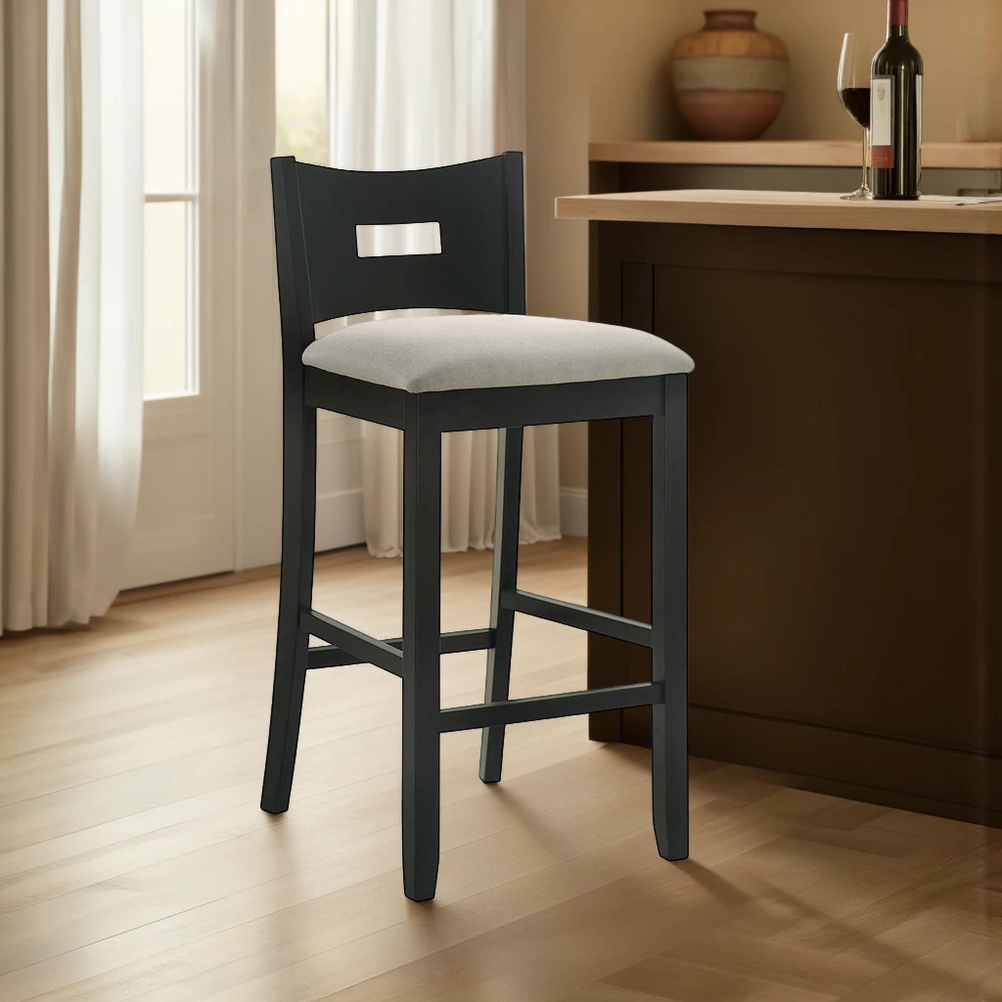 Ren - 30" Bar Height Rubberwood Barstool