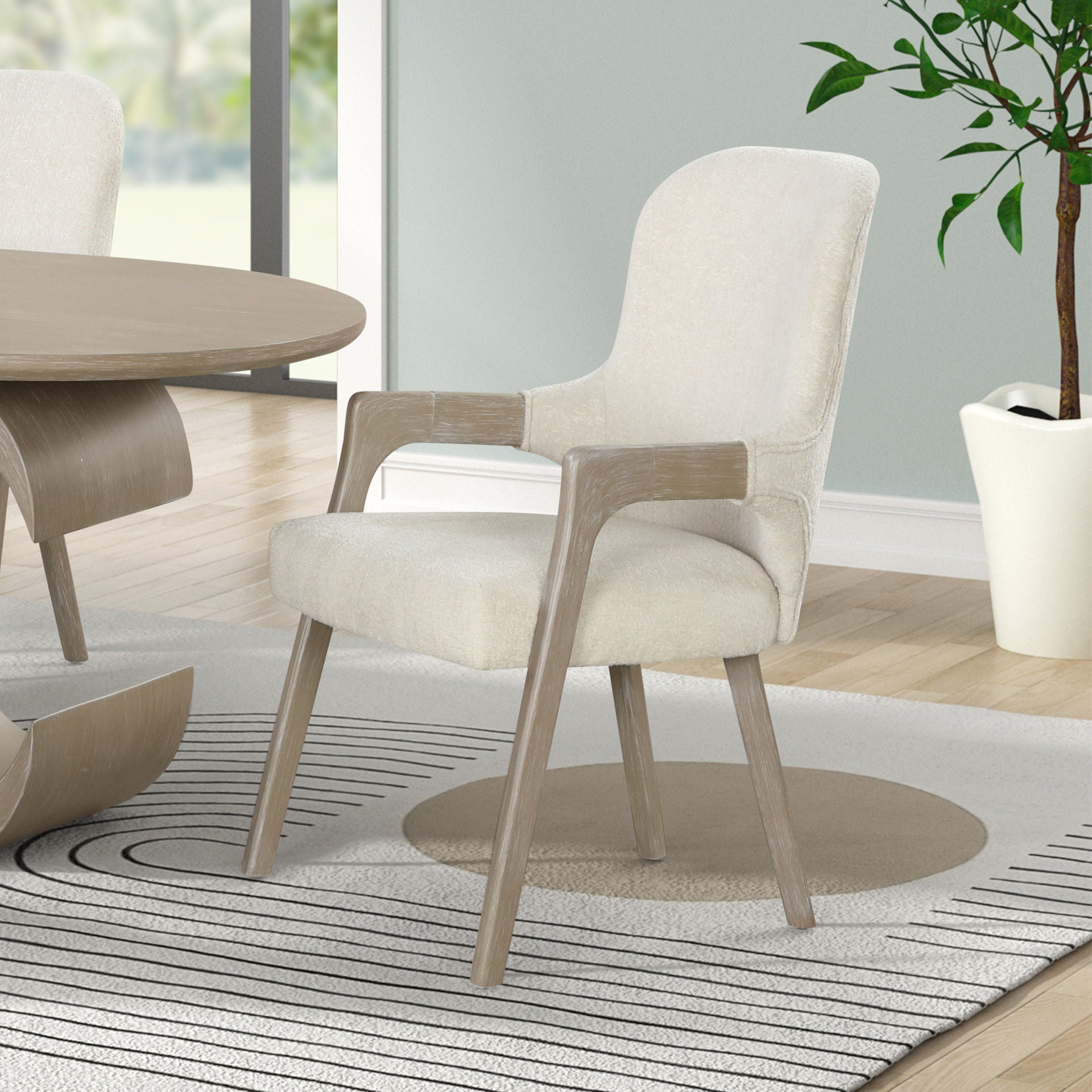 Gwendolyn - Upholstered Arm Chair (Set of 2) - Cerused Taupe