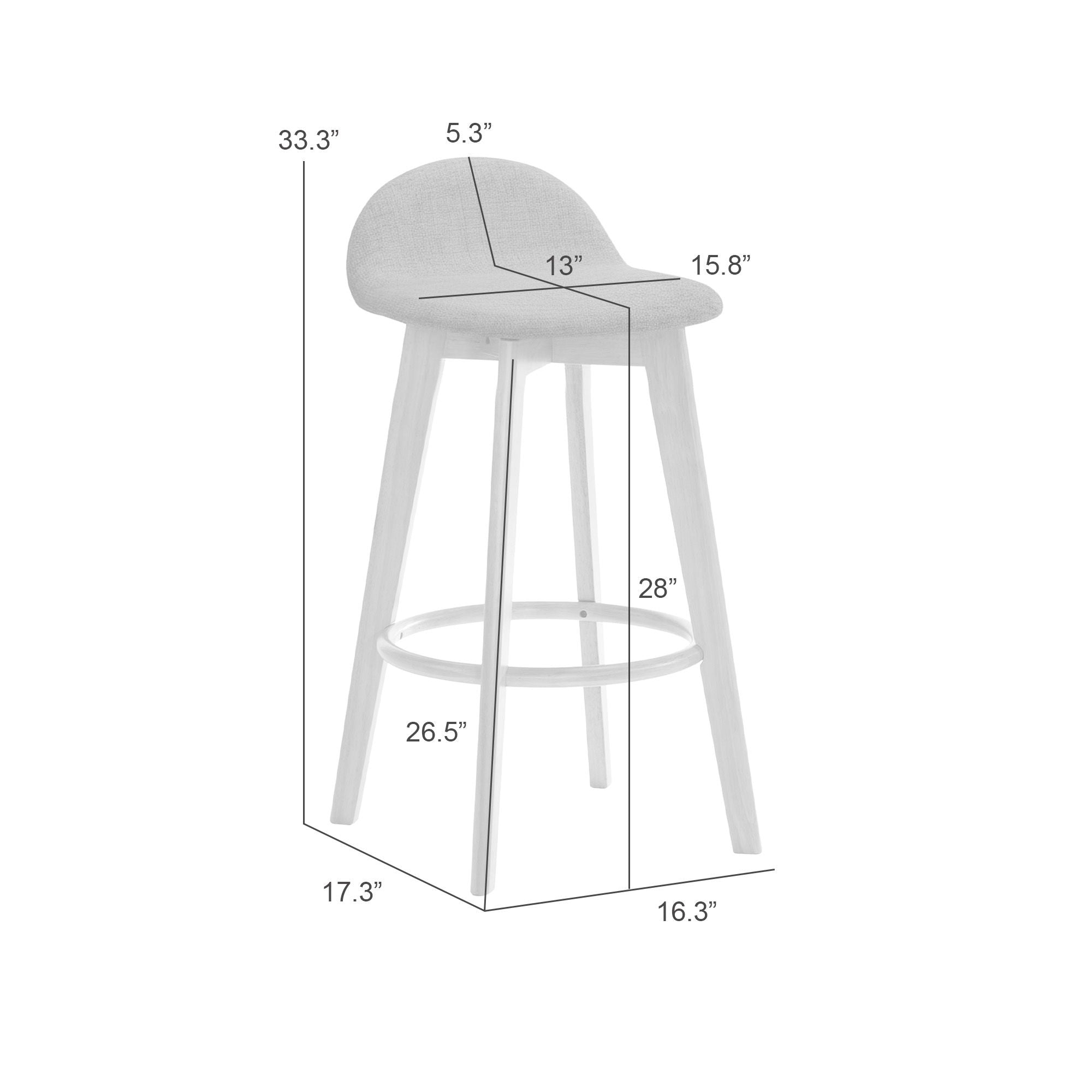Vera - Upholstered Wood Counter Height Barstool
