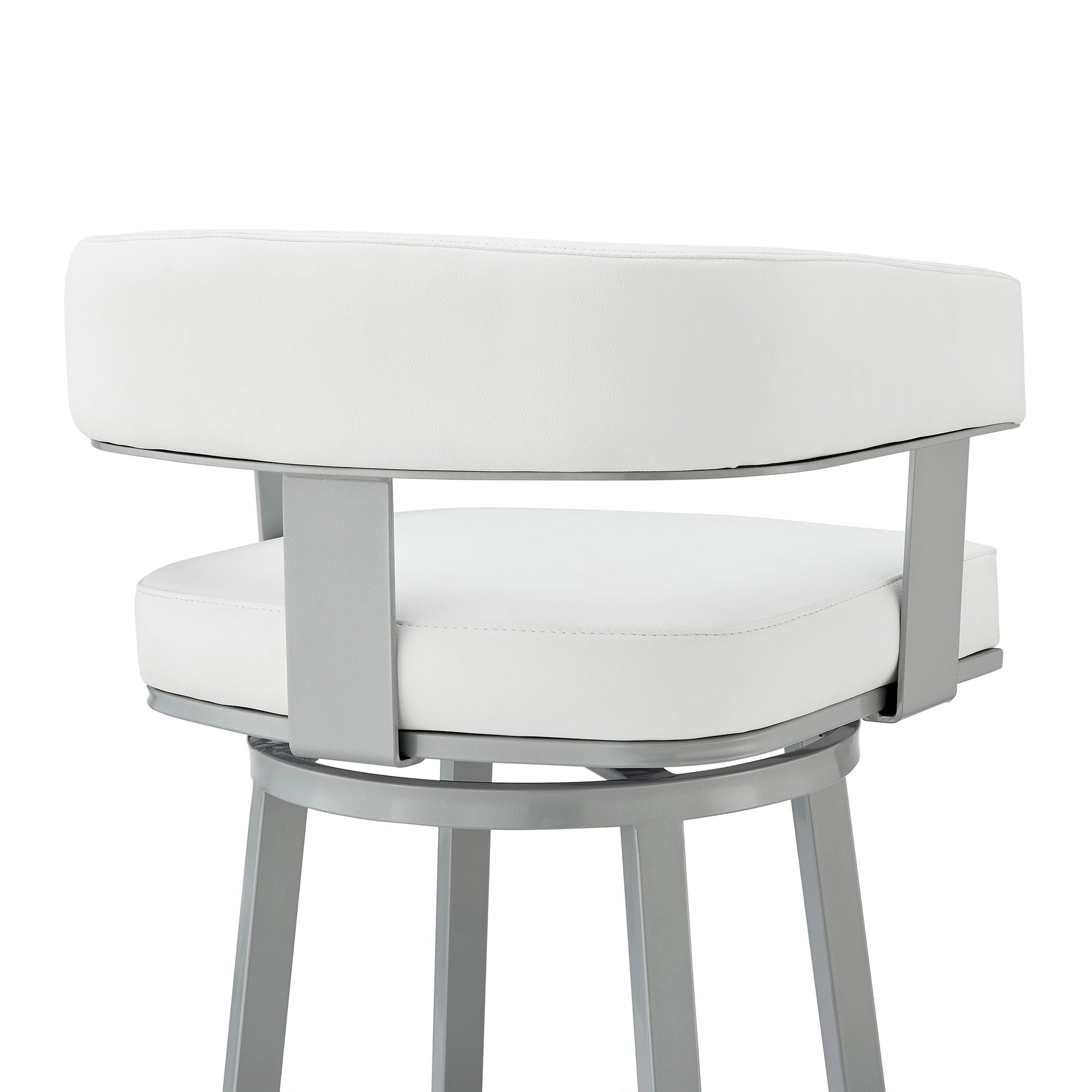 Lorin - 26" Counter Height Swivel Bar Stool - Silver / White