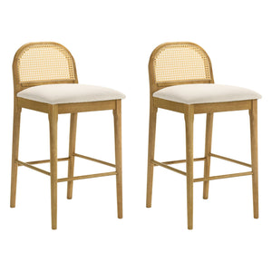 Lucio - Modern Farmhouse Wood Bar Height Kitchen Bar Stool