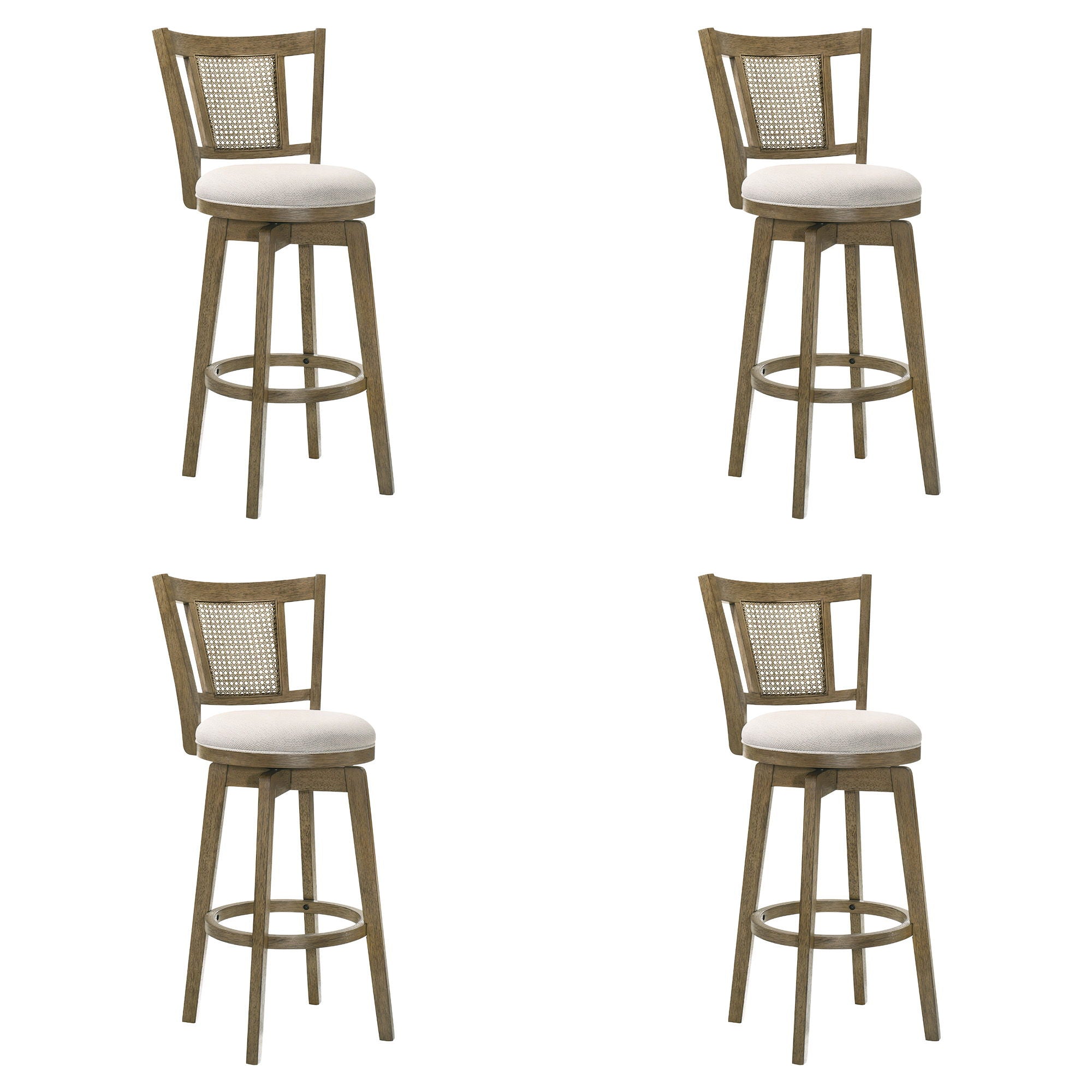Isla - 30" Putty Brown Bar Height Rubberwood Swivel Barstool