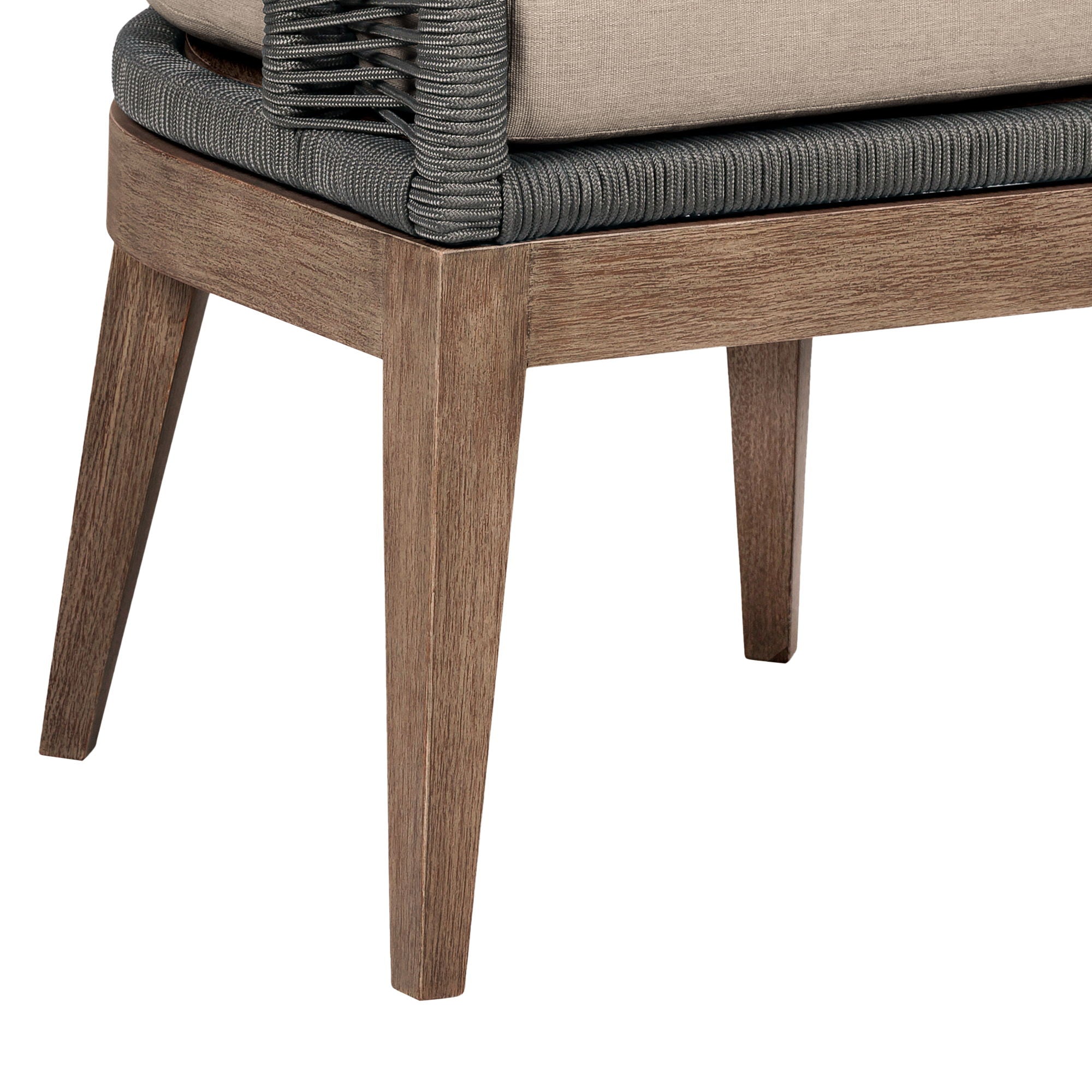 Orbit - Outdoor Patio Dining Chair - Weathered Eucalyptus / Taupe